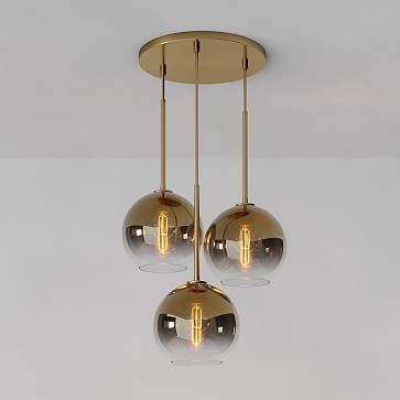 Sculptural Glass 3-Light Globe Chandelier - Metallic Ombre | West Elm (US)