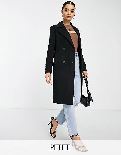Ever New Petite smart midi coat in black | ASOS (Global)