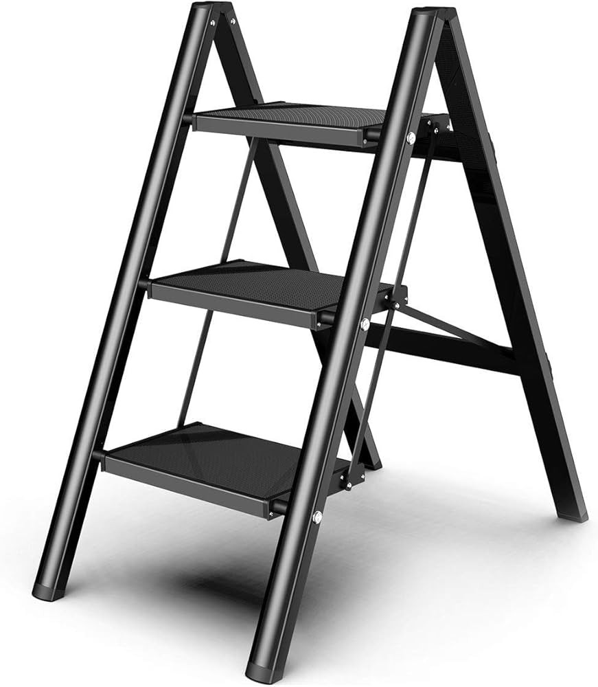 SOLADDER 3 Step Ladder, Folding Step Stool with Anti-Slip Wide Sturdy Pedal and Handgrip, Multi-U... | Amazon (US)