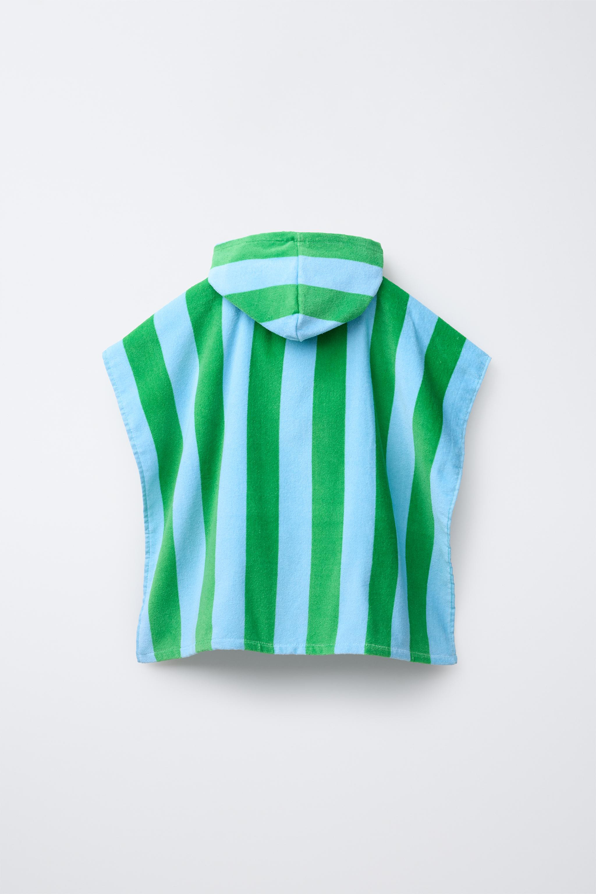 LEMON AND STRIPE TOWELLING PONCHO | Zara AU