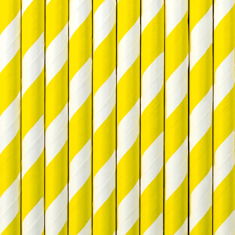 Yellow Stripe Straws | Ellie and Piper
