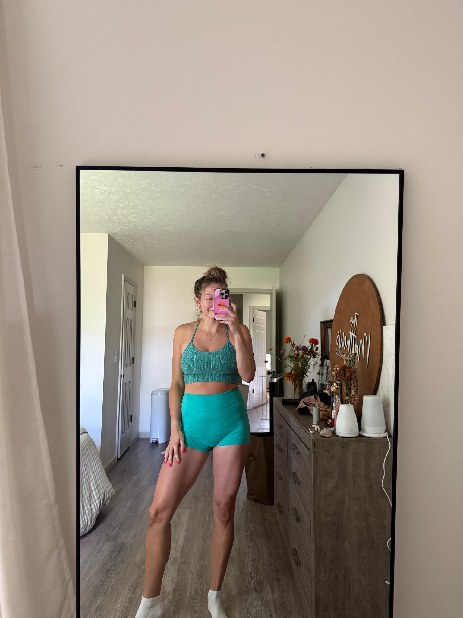 Love these shorts for working out! Extra padding& very stretchy!

Too is low impact and love the pattern! Love doubling up this one with another solid color under it for more support.

Wearing medium in both!

#LTKActive