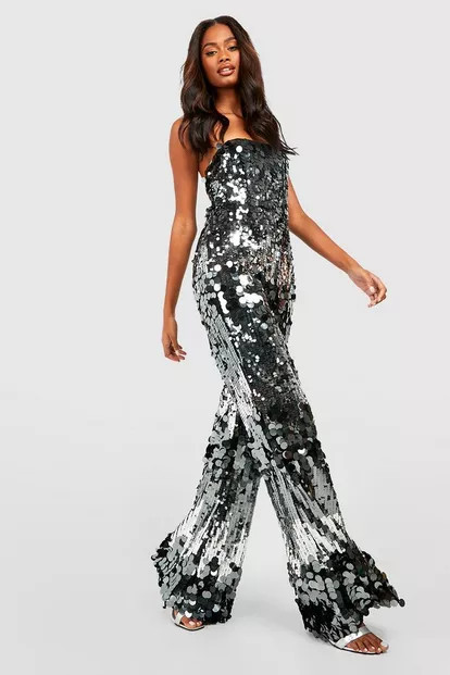 Disc Sequin Bandeau Jumpsuit | Boohoo.com (US & CA)