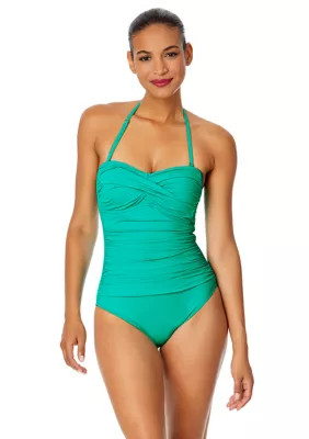 Anne Cole® Live in Color Shirred Bandeau One Piece Swimsuit | Belk