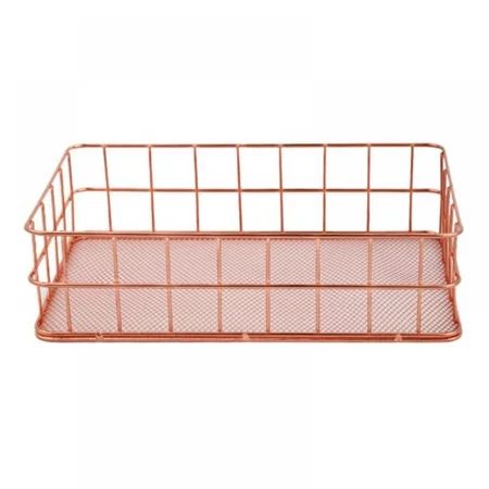 BLACK FRIDAY CLEARANCE! Iron Storage Baskets Home Garden Organization Pink Rose Gold Desk Office Acc | Walmart (US)