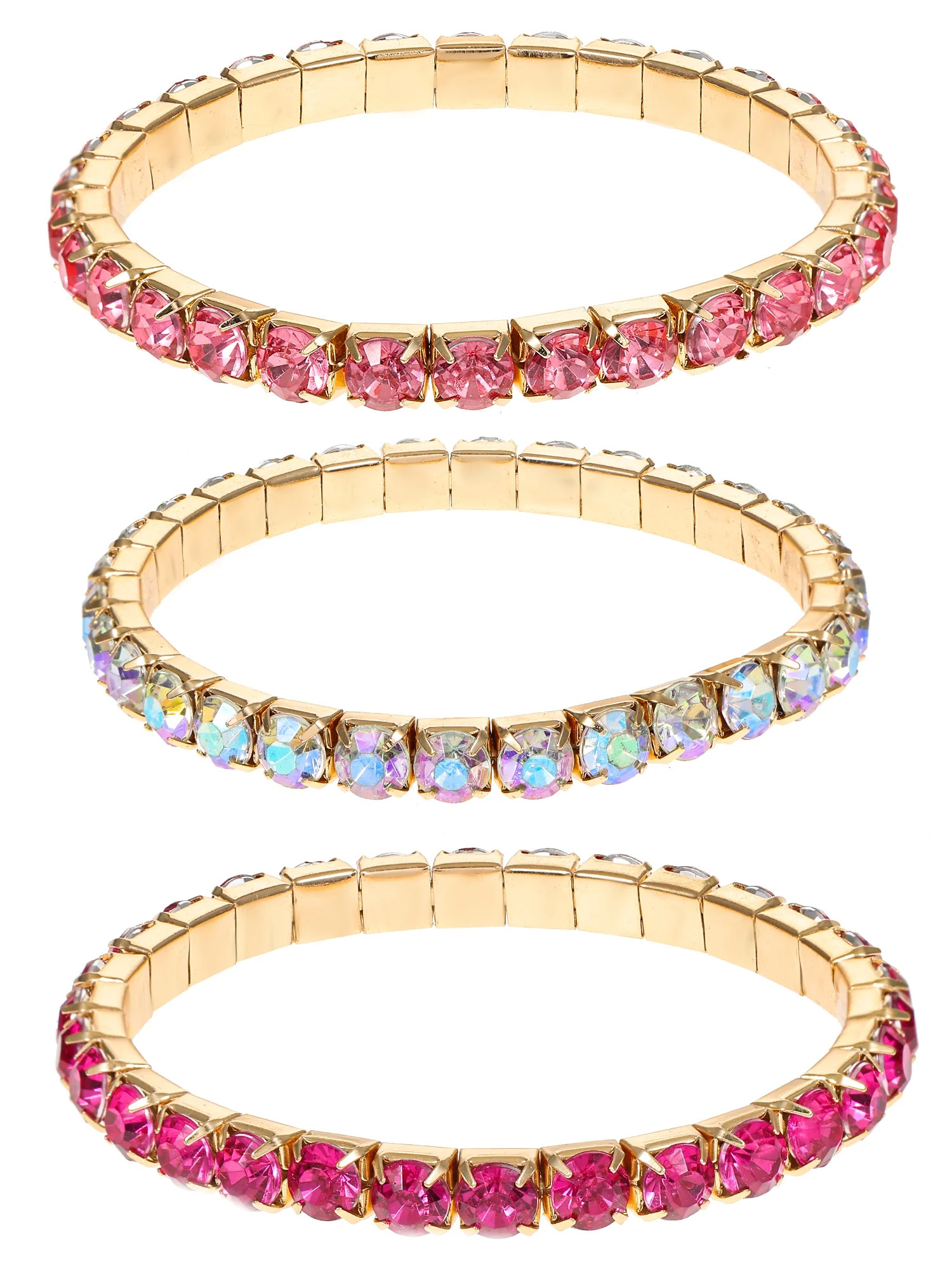 Way to Celebrate Valentine's Day Fuschia Gold Bracelets,3 Piece | Walmart (US)