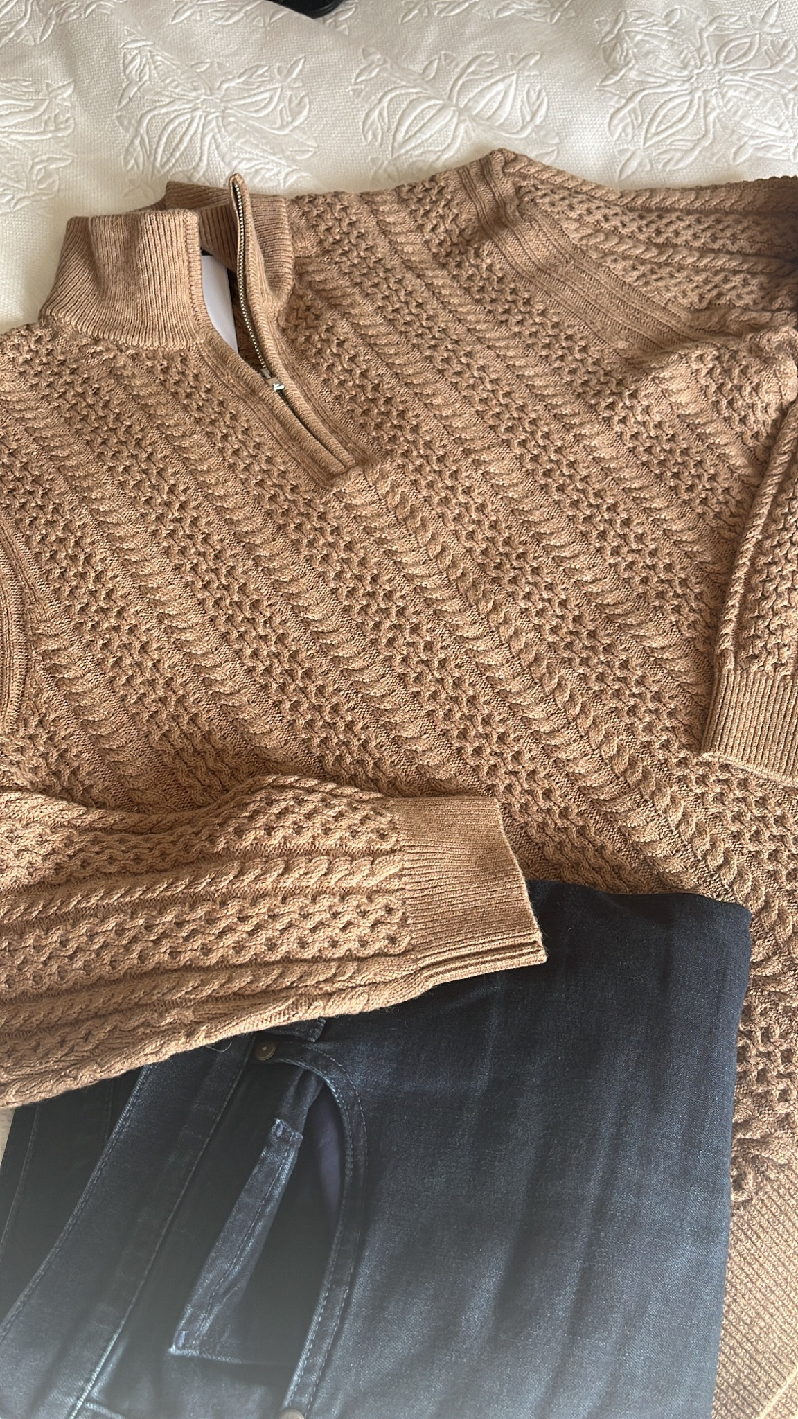 All the guys LOVE a quarter zip sweater and I mean everyone at any age!! 
This one is a great color, great quality and price. It’s mostly cotton too for year round wear. 
I’ve linked more below and a few jeans on temp sale as well 

#LTKGiftGuide #LTKworkwear #LTKmens