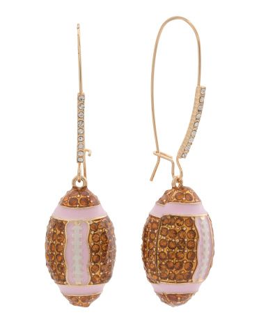 Crystal Football Shepard Hook Earrings | TJ Maxx