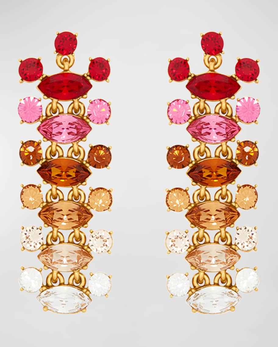 Oscar de la Renta Abstract Crystal Chandelier Earrings | Neiman Marcus
