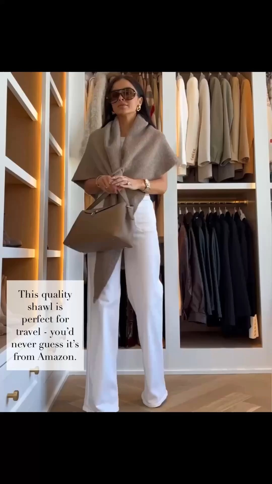 This quality shawl is perfect for travel and you would never guess it is from Amazon. The fabric feels luxe and substantial, with a beautiful drape that instantly elevates even the simplest outfit. I styled it with my favorite white denim and a designer-inspired Amazon handbag for a polished, effortless look. Such a chic layering piece for flights, dinners, or cooler spring days.

Amazon Travel Shawl – One size Frame Le Slim Palazzo Jeans – Wearing a size 24, runs TTS

MiaMiaMine Amazon shawl travel outfit idea Frame Le Slim Palazzo jeans white wide leg denim chic neutral outfit elevated everyday style Amazon handbag women luxe look for less layering piece spring transition outfit classic capsule wardrobe staple amazon must haves designer looks for less chic style elevated basics spring outfit inspiration



#LTKOver40 #LTKPetite #LTKootd