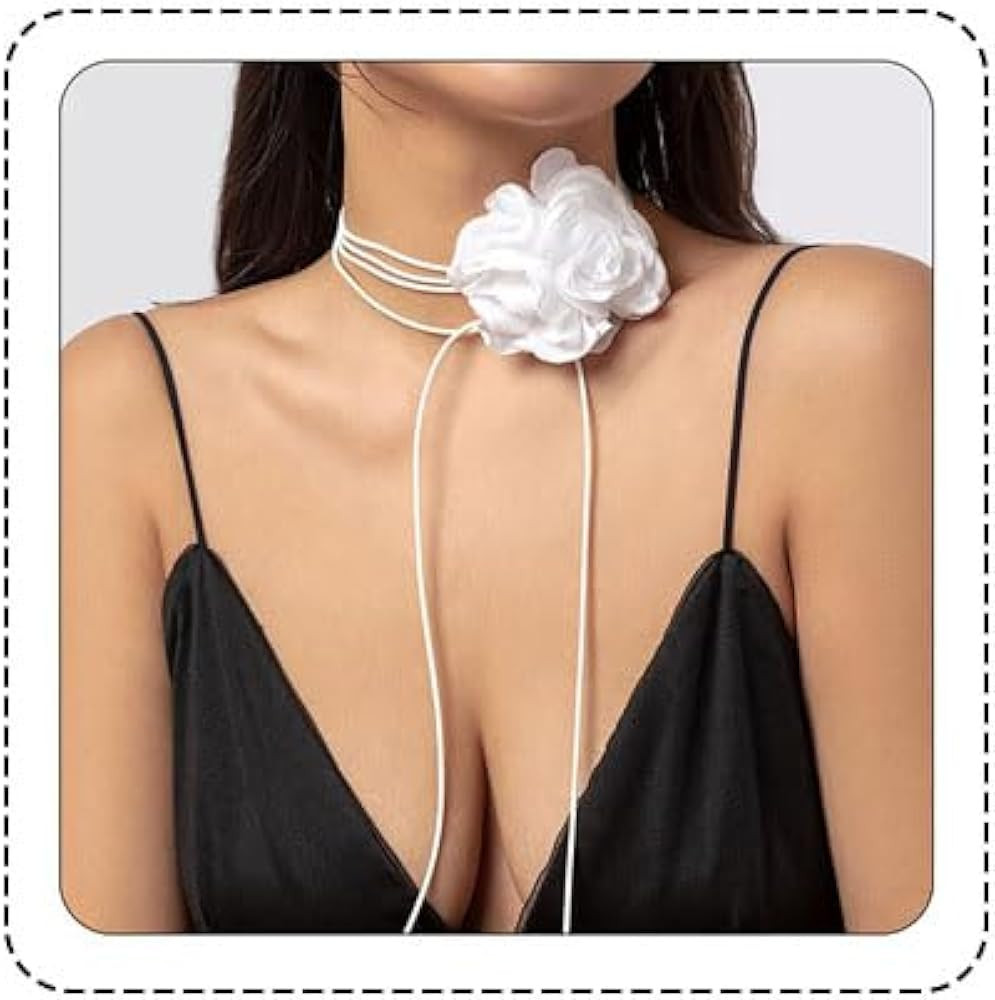 Bethynas Vintage Flower Choker Necklace Gothic Large Rose Neck Chain Long Wrap Leather Collar Tie... | Amazon (US)