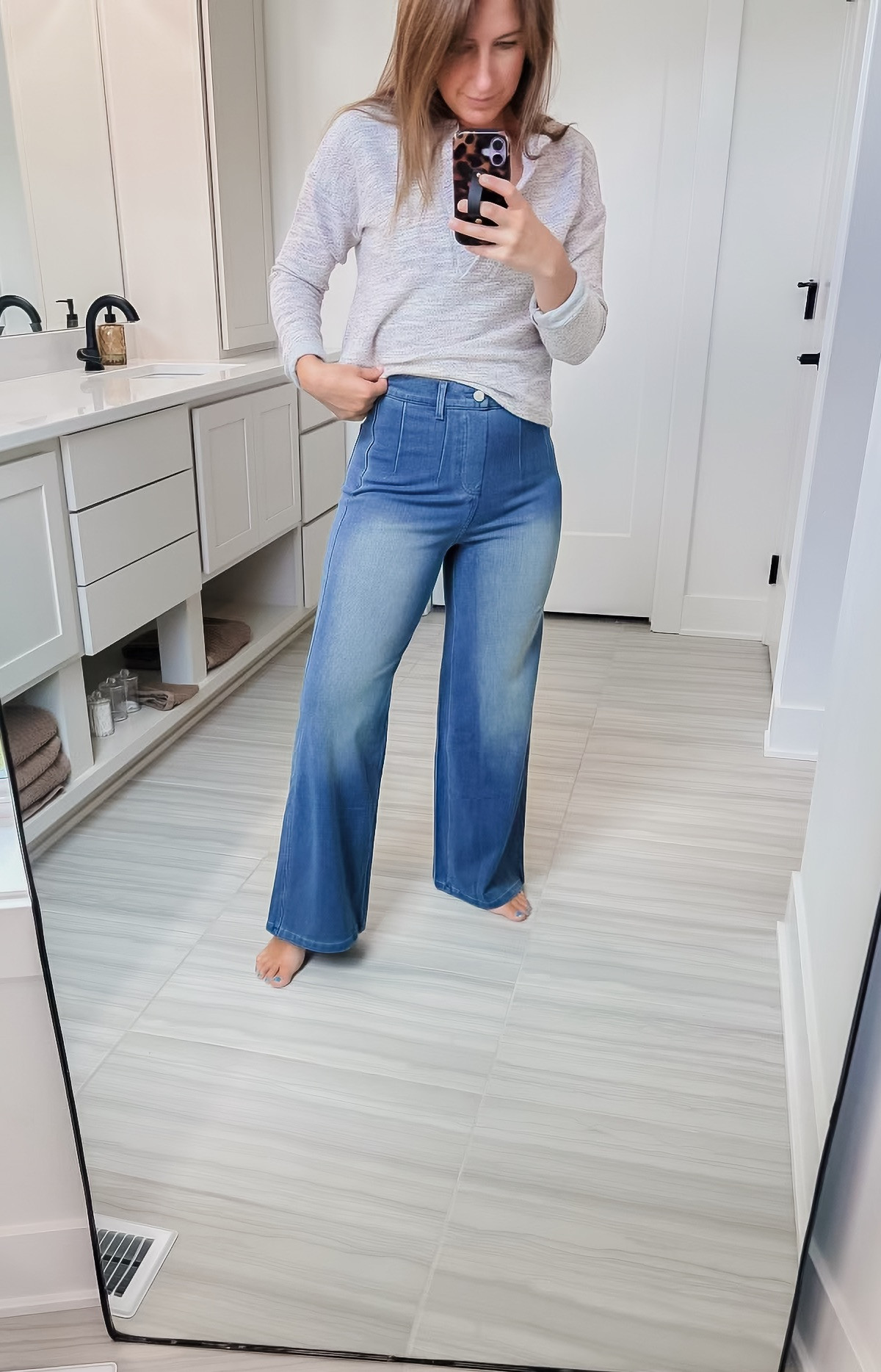Code: ge22 for 20% off regular priced items

Another pair of “jeans” from Halara that completely impressed me! Also another pair that actually matched the length of my legs. I ordered a size regular. The stretch is so comfortable. It was the high waist with tummy control that did me in! 

 #LTKSeasonal #LTKSaleAlert #LTKMidsize
