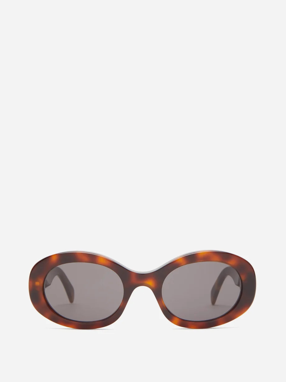 Celine EyewearTriomphe oval acetate sunglasses | Matches (UK)