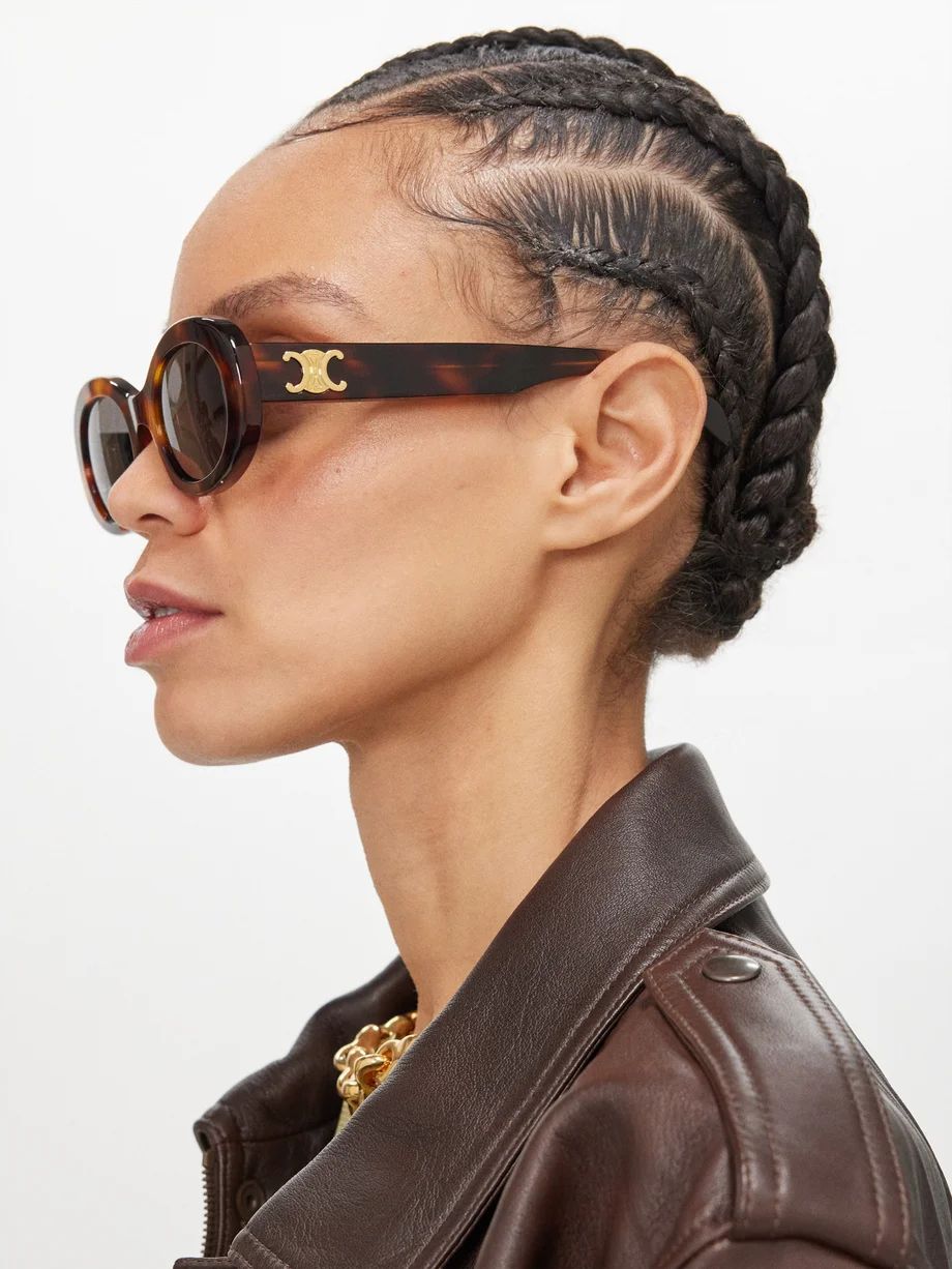 Celine EyewearTriomphe oval acetate sunglasses | Matches (UK)
