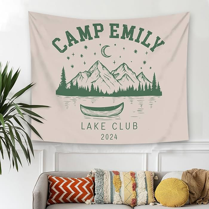 Kabeehome Camp Bachelorette Party Tapestry Camping Bachelorette Party Sign Glamping Wall Tapestry... | Amazon (US)