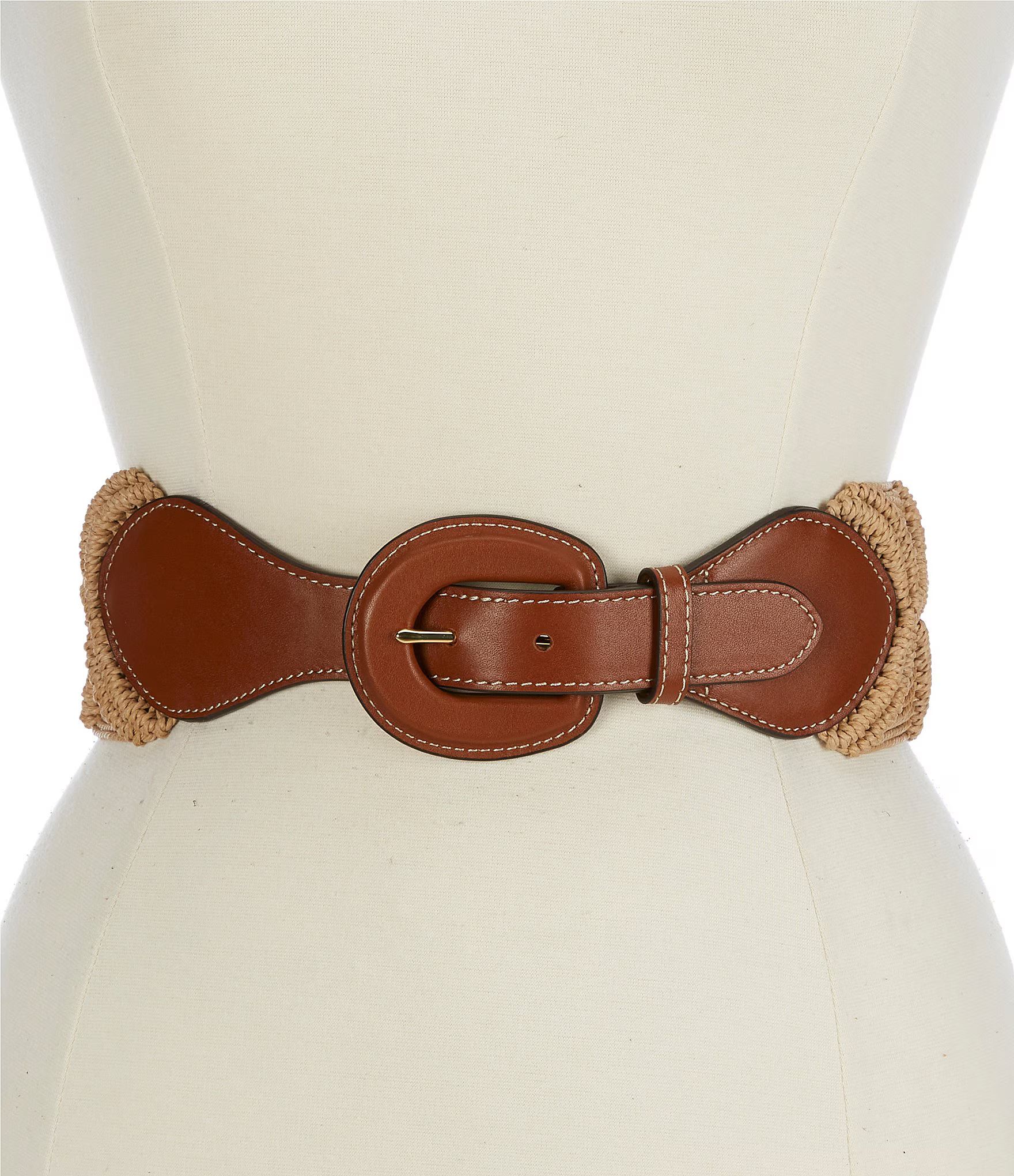 Lauren Ralph Lauren 3.25" Wide Leather-Trim Corded Macrame Belt | Dillard's | Dillard's