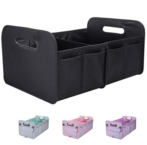 titiyiof Trunk Organizer For Suv & Sedan,Car Organizers and Storage, Waterproof Collapsible & Adjustable Straps,35L Sturdy Car Organization for Car Accessories, Tools,Sundries,2 Compartment（Black） | Amazon (US)