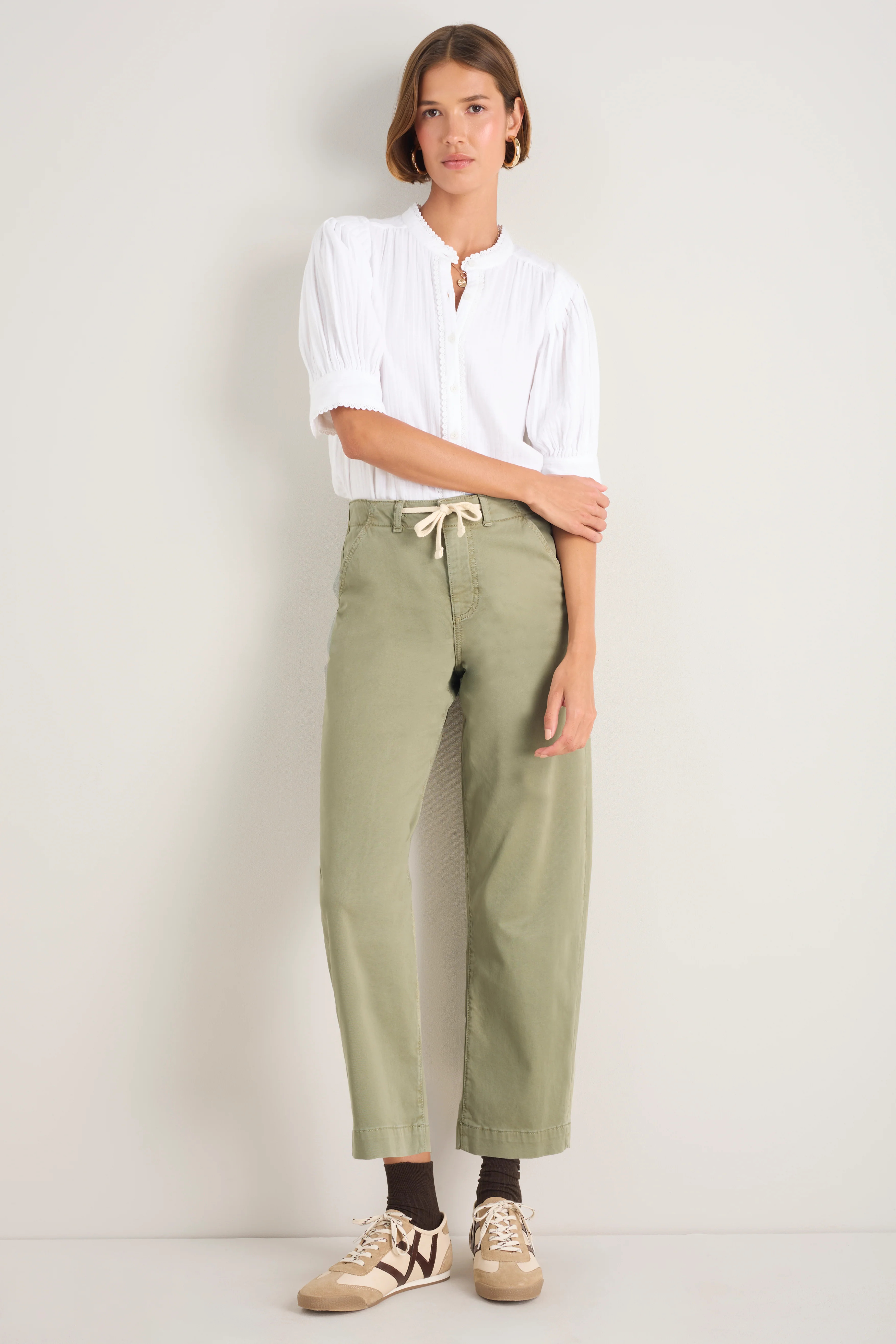 Camille Tie Horseshoe Trouser - Eucalyptus | WYSE London