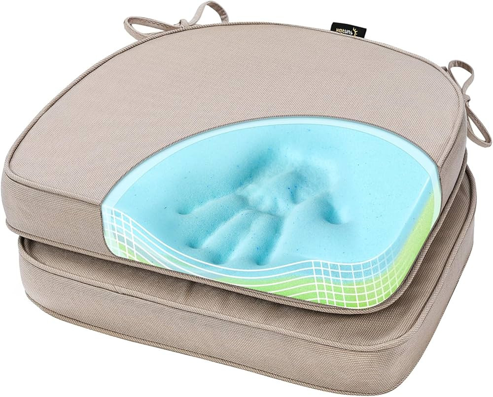 SUNROX Gel Memory Foam Chair Cushions, FadeShield Water-, Stain-Resistant Durable Reversible Seat... | Amazon (US)