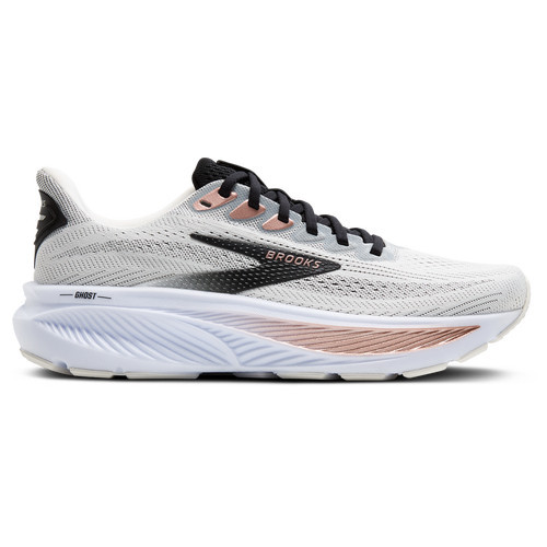 Brooks Womens Brooks Ghost 17 - Womens Shoes White/Black/Rose Gold Size 12.0 | Foot Locker (US)