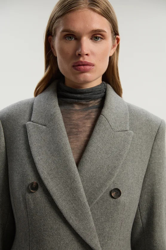 Wool Double Breasted Tailored Maxi Coat | Karen Millen UK + IE + DE + NL