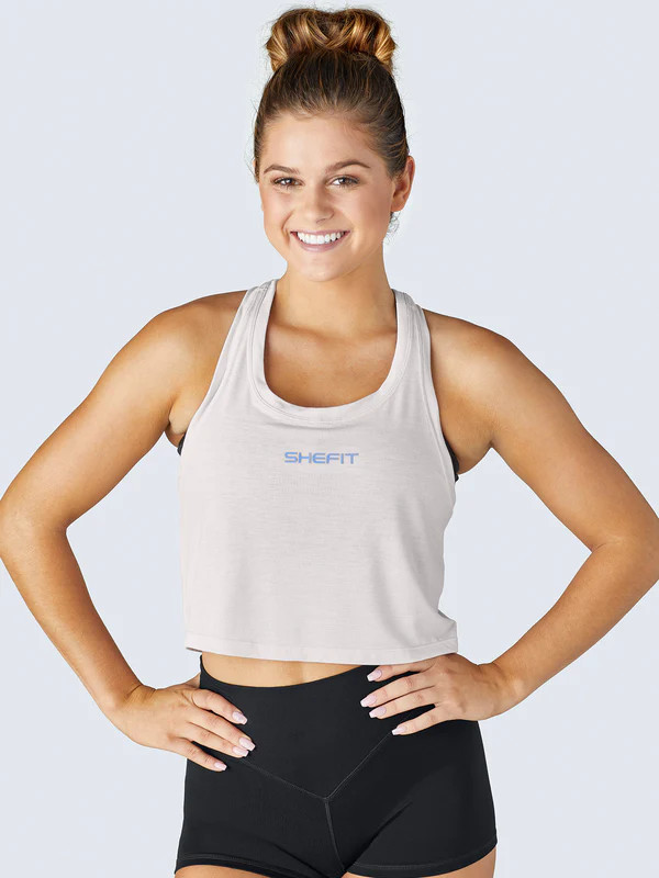 Crop Tank - White Lavender | SHEFIT