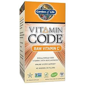Garden of Life Vitamin C - Vitamin Code Raw C Vitamin Whole Food Supplement, Vegan, 120 Capsules | Amazon (US)