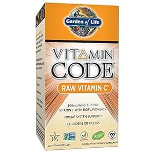 Garden of Life Vitamin C - Vitamin Code Raw C Vitamin Whole Food Supplement, Vegan, 120 Capsules | Amazon (US)