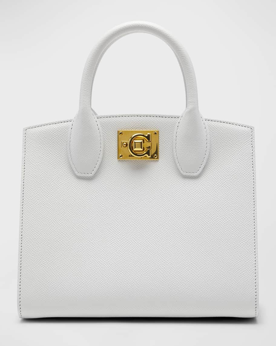 Ferragamo The Studio Box Leather Top-Handle Bag | Neiman Marcus