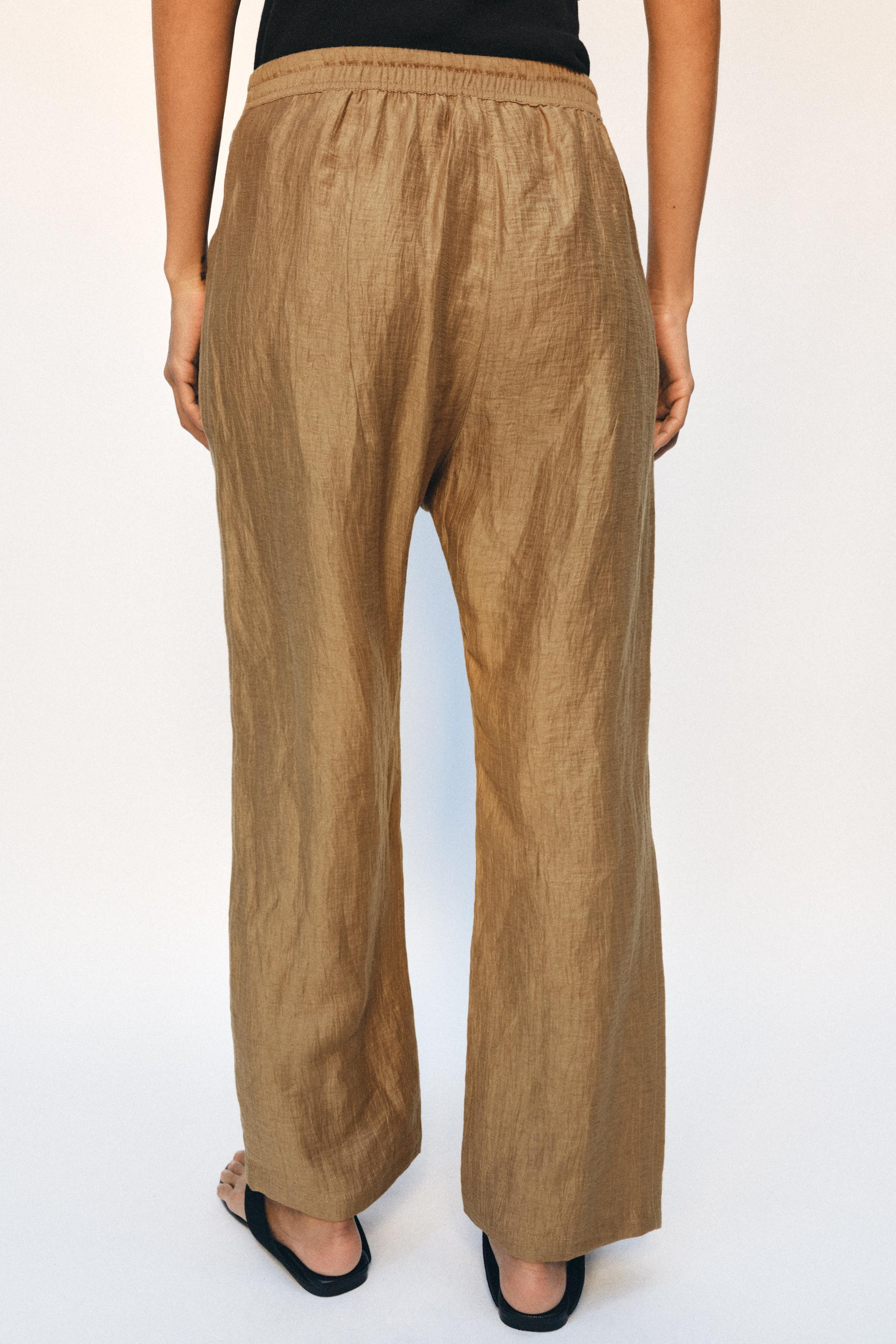 ZW COLLECTION LINEN BLEND PANTS | Zara US