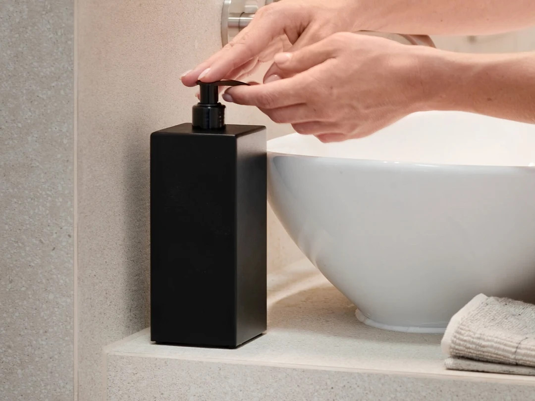 Black Soap Dispenser, Liquid Soap Dispenser With Plastic Pump, Modern Hand Soap Dish Refillable L... | Etsy (US)