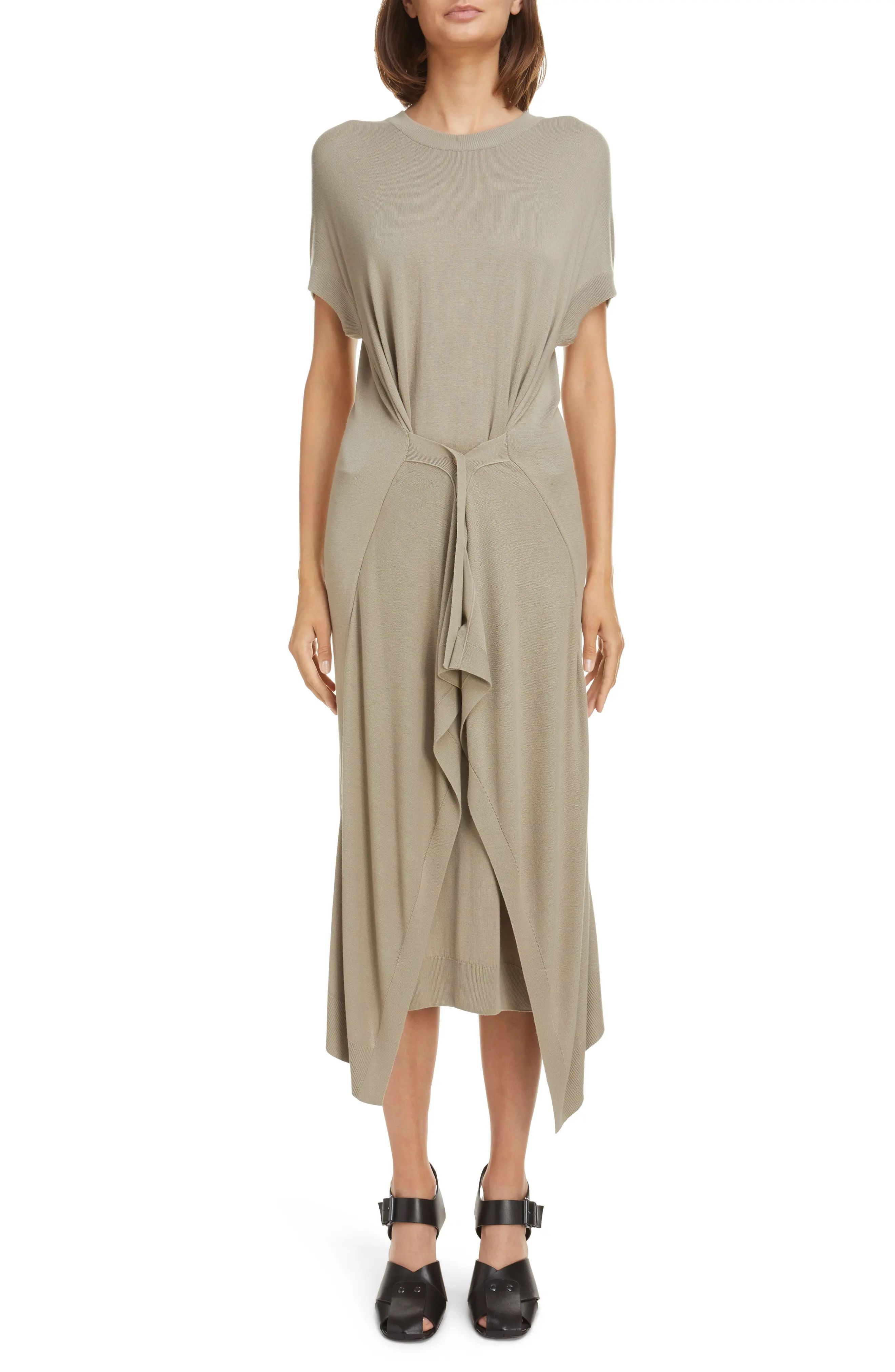 Lemaire Double Layer Midi Sweater Dress in Light Taupe 446 at Nordstrom, Size Medium | Nordstrom