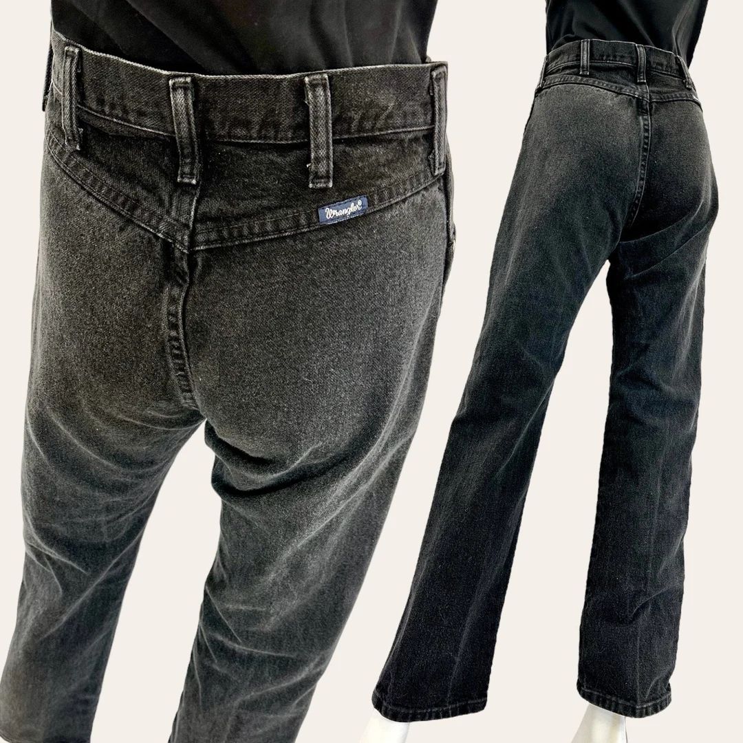 Vintage 90's Wrangler Bareback Black Denim Western Jeans 26w 30.5l - Etsy | Etsy (US)