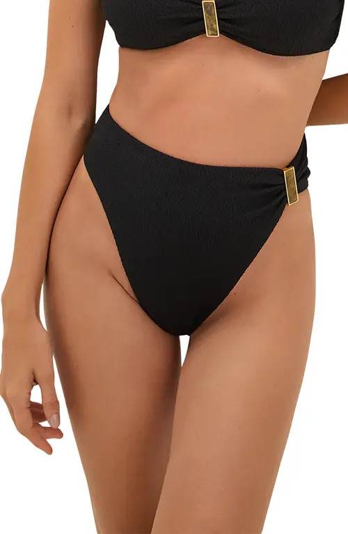 ViX Paula Hermanny Firenze Blake Gigi High Waist Bikini Bottoms in Black at Nordstrom, Size Medium | Nordstrom