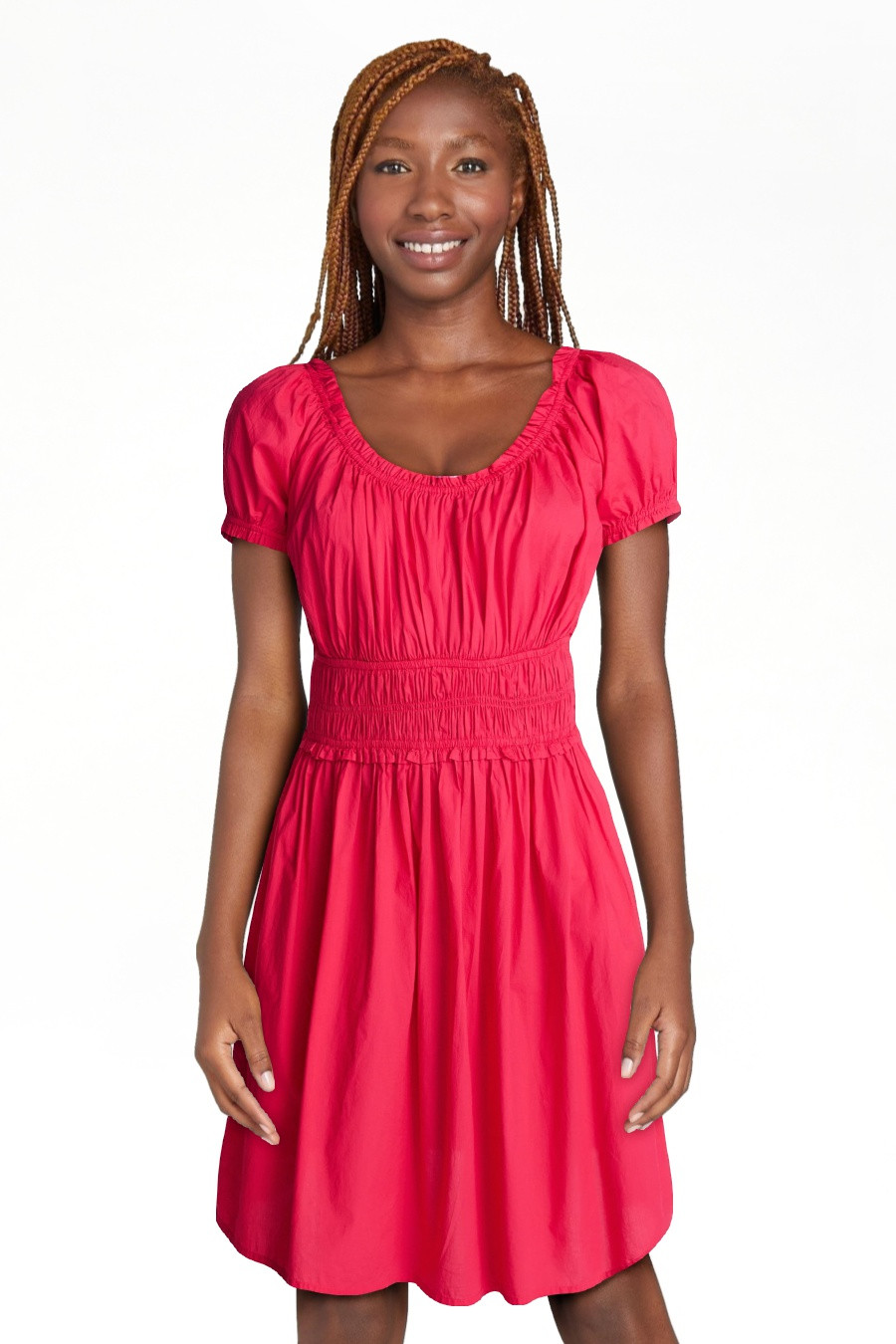 Time and Tru Women's and Women's Plus Peasant Mini Dress With Puff Sleeves, Sizes XS-4X | Walmart (US)