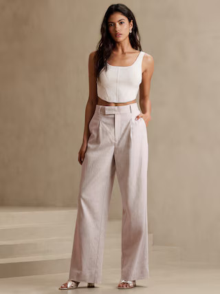 High-Rise Linen-Cotton Pant | Banana Republic Factory