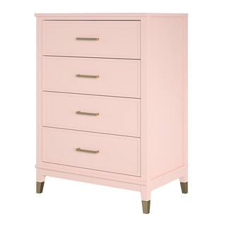 Westerleigh 4-Drawer Pink Chest of-Drawers (41.61 in. H x 29.68 in. W x 19.72 in. D) | The Home Depot