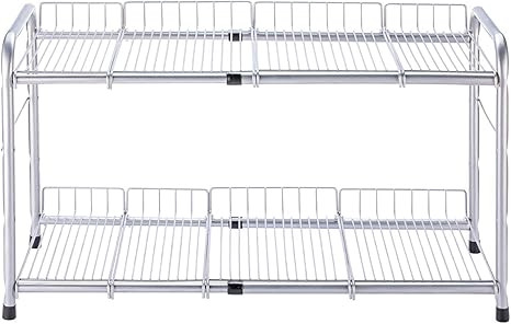 Flagship 2 Tier Under Sink Organizers and Storage Rack Expandable Cabinet Shelf Rack for Kitchen ... | Amazon (US)