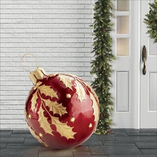 LED Holly Leaf Yard Ornament | Frontgate