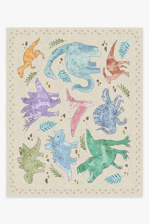 Dinosaur Parade Multicolor Rug | Ruggable