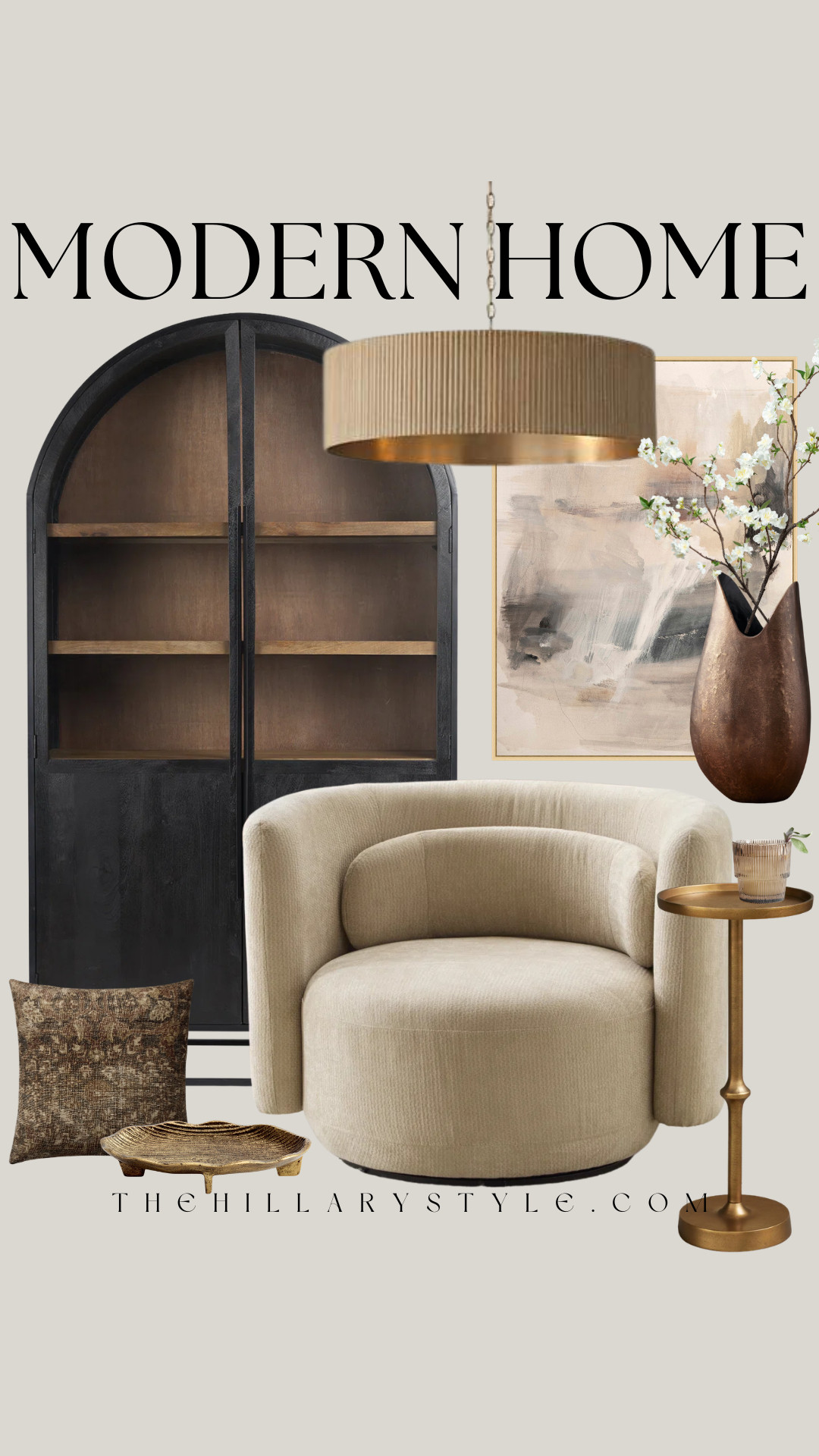Spring Refresh: Moody Neutrals & Curved Silhouettes

Elevate your spring home refresh with a touch of moody modern sophistication. This cozy reading nook pairs a trending cream swivel chair with a bold, arched black cabinet for the perfect mix of modern and timeless. Layer in warm wood tones, aged brass accents, and a touch of botanical charm with flowering branches to create a serene, curated escape for the season. 

 #TheHillaryStyle #TheHillaryStyle #SpringHomeRefresh #ReadingNook #NeoDecon #CurvedFurniture #ModernTuscan #InteriorDesign2026 #LTKhome #PinterestHome #NeutralAesthetic #MoodySpring #ArchedCabinet #AgedBrass #BoucleChair #HomeStylingIdeas 

#LTKdayinmylife #LTKSeasonal #LTKHome
