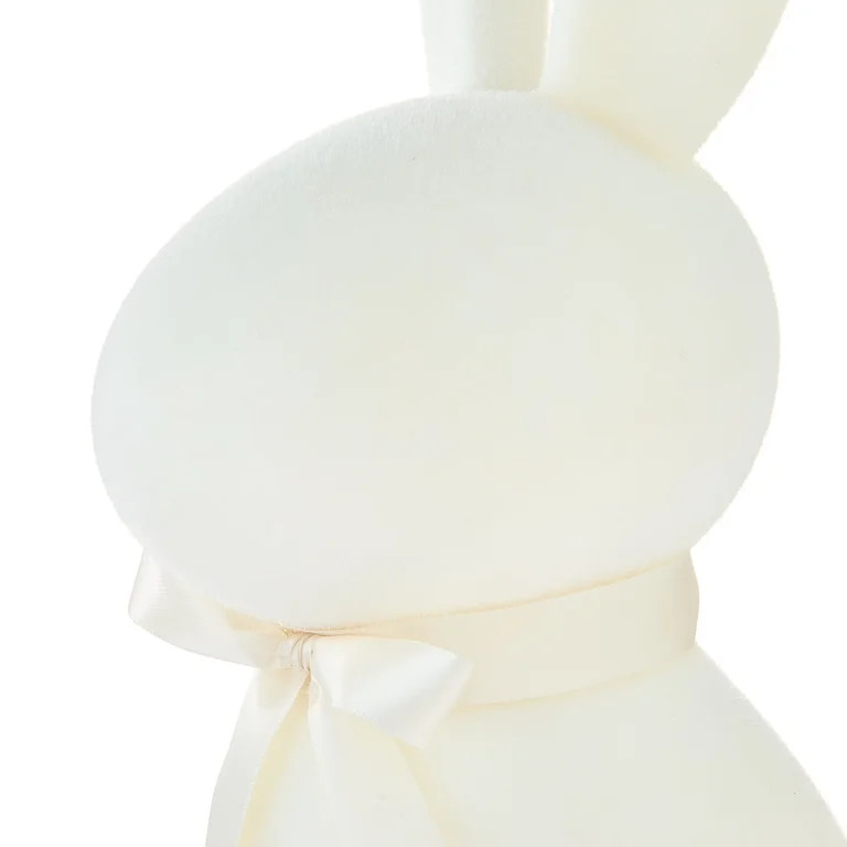 Flocked Bunny Tabletop Decoration, Cream, 16", Easter by Way To Celebrate | Walmart (US)