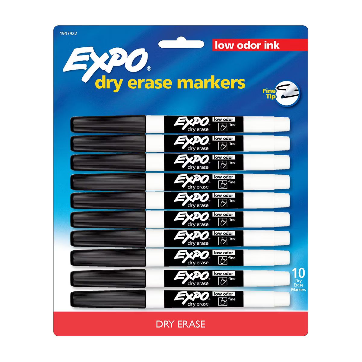 Expo 10pk Dry Erase Markers Fine Tip Black | Target