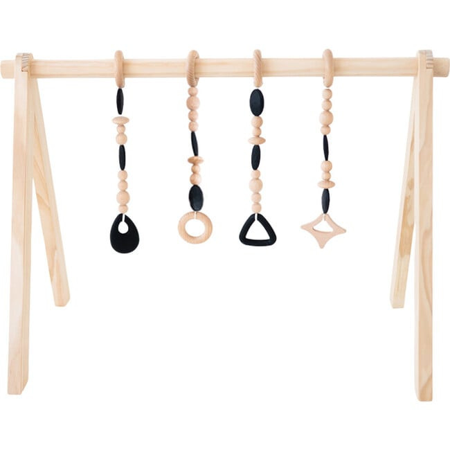 Playmats | Wooden Baby Gym, (Black, Size 0-12M) | Poppyseed Play from Maisonette | Maisonette