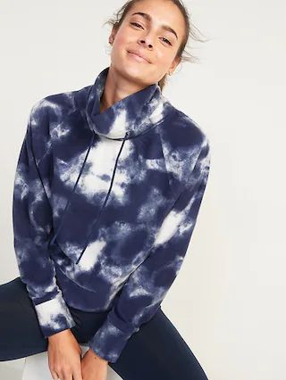 Go-Warm Cropped Micro Performance Fleece Funnel-Neck Sweatshirt for Women | Old Navy (US)