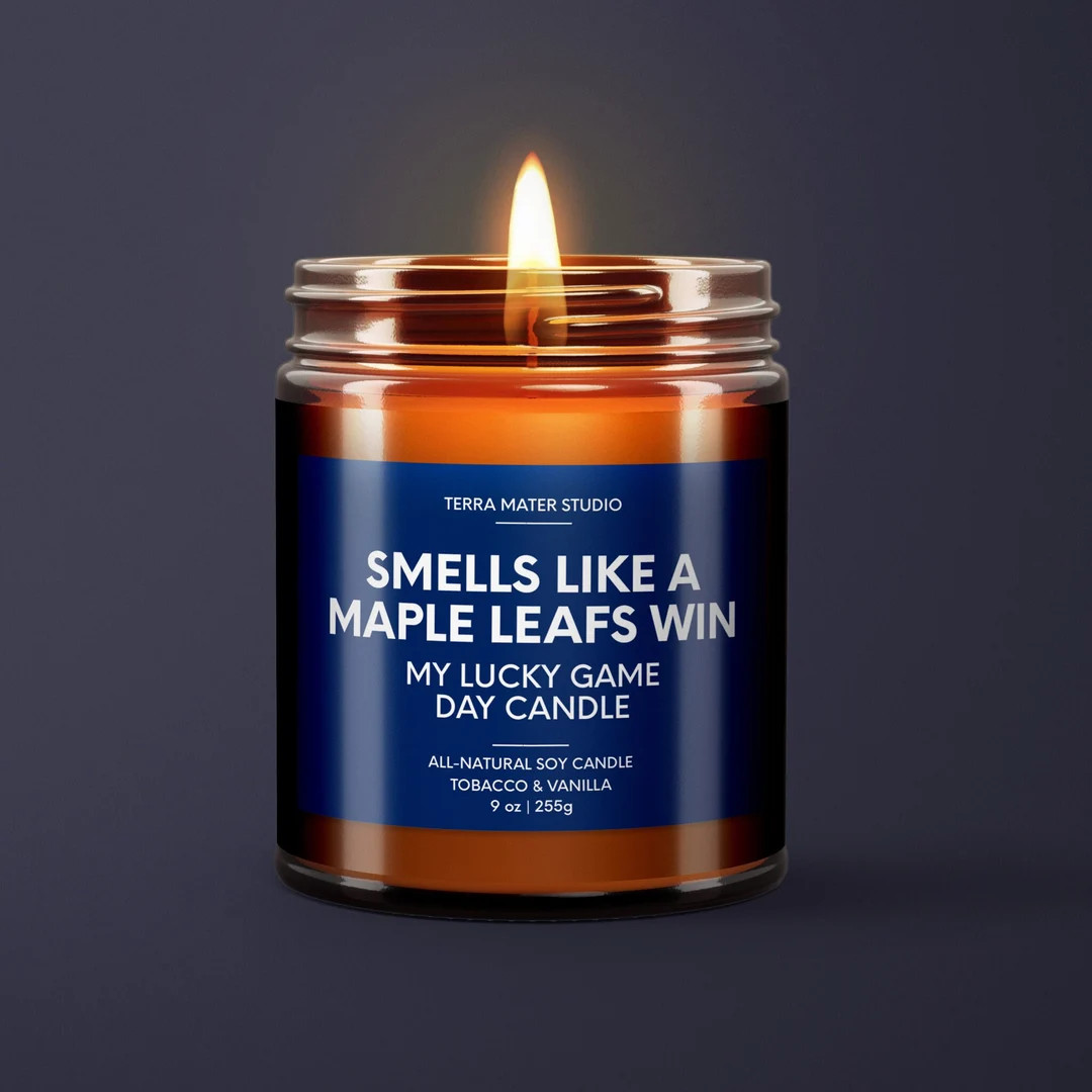Smells Like A Maple Leafs Win Candle Toronto Lucky Game Day Candle Soy Candle NHL Maple Leafs Gif... | Etsy (US)