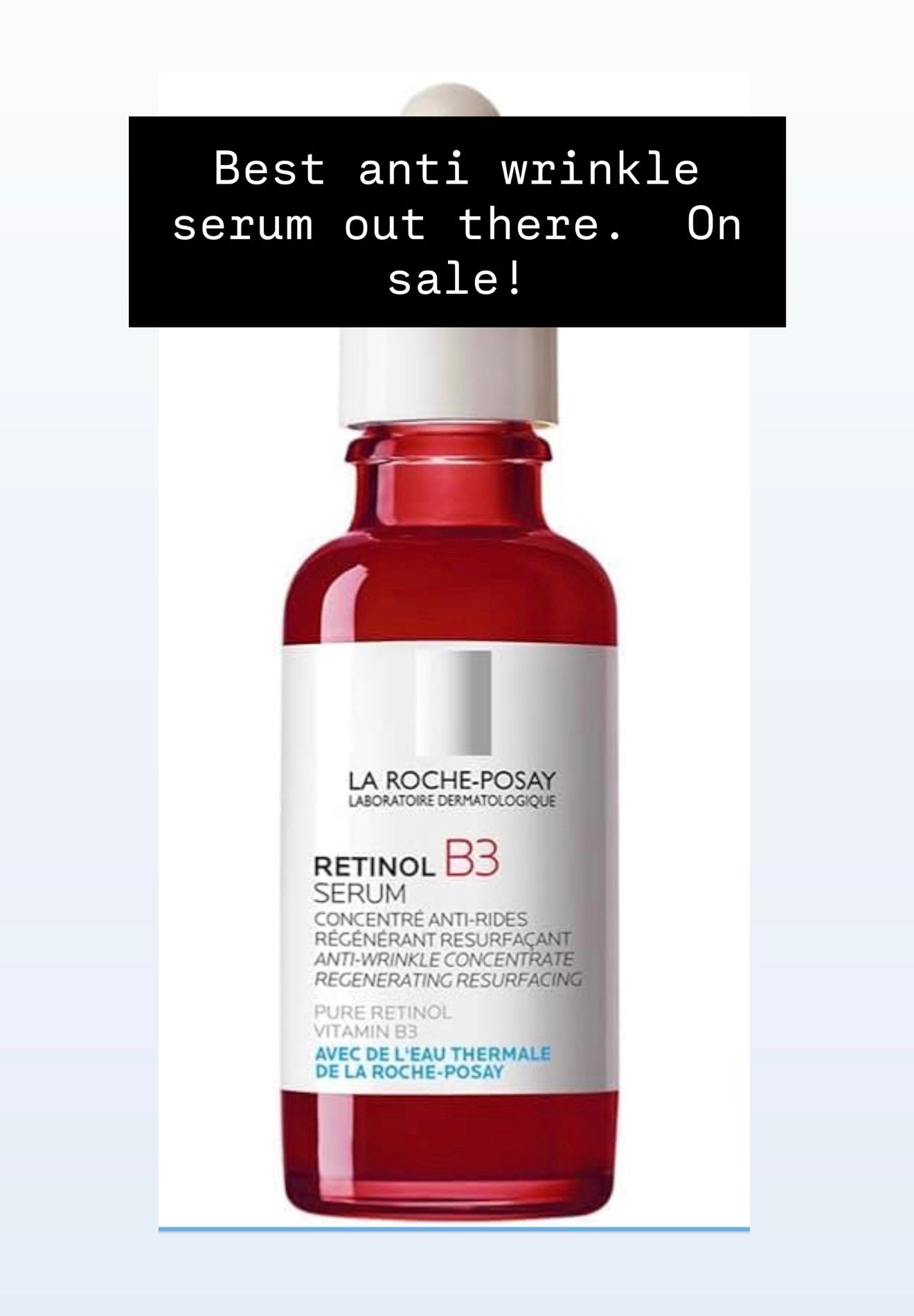 La Roche posay on sale.  For all skin types.  Works!!!