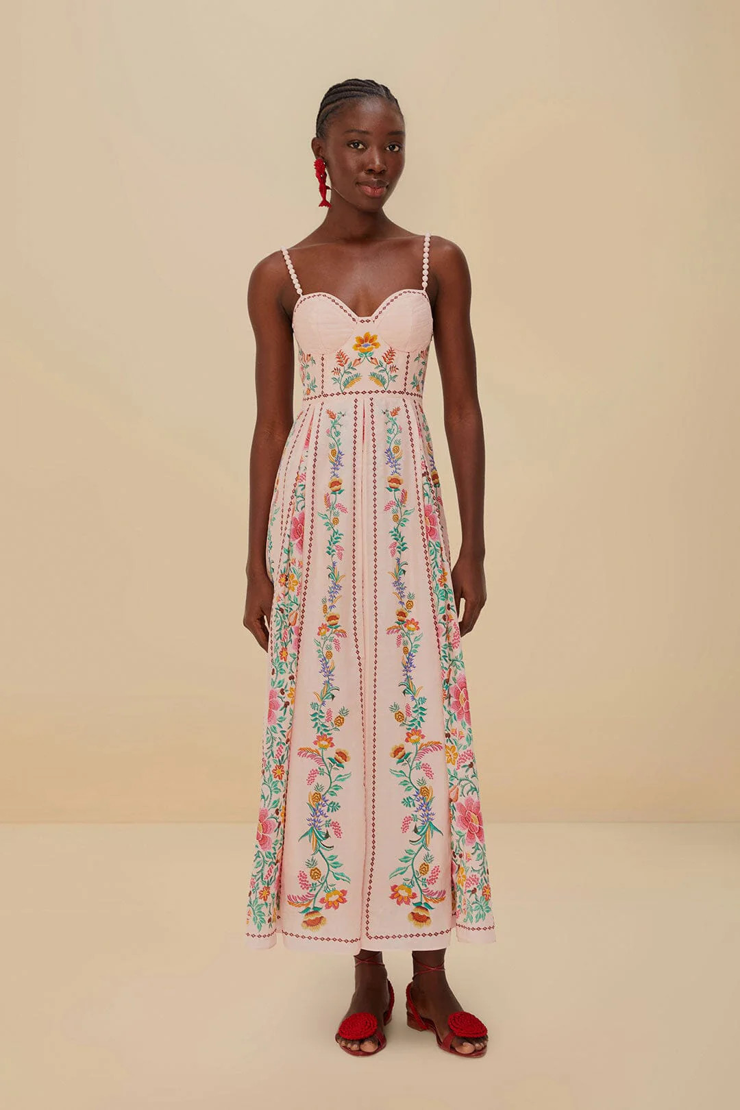 Pink Delicate Forest Maxi Dress | FarmRio (US)