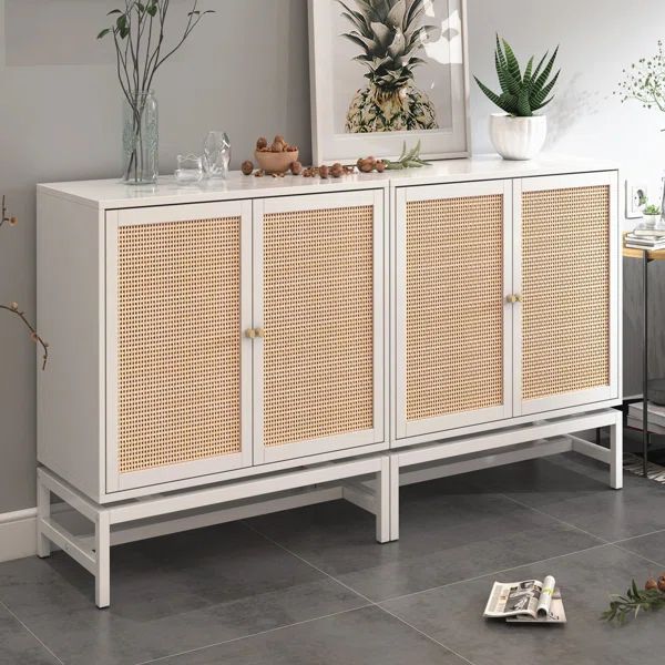 Ratten Sideboard Buffet Cabinet/Console Table, Accent Storage Cabinet With 1 Adjustable Inner She... | Wayfair Professional
