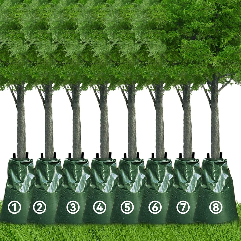8 Pack 20 Gallon Slow Release Tree Watering Bags- Zippered Automatic Drip Tree Irrigation Bags Ma... | Amazon (US)